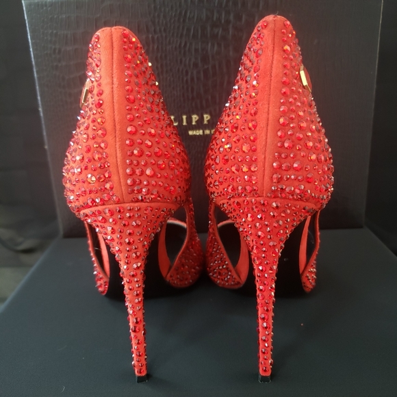 π₯HPπ₯Philipp Plein Red Jeweled Stiletto - Picture 10 of 15